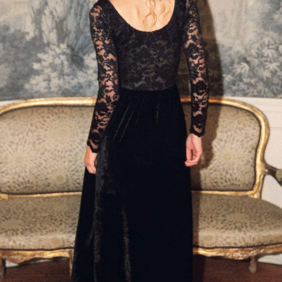 Christy Dawn Marion Dress in Black Velvet and Lace Size M NWT - Picture 5 of 5